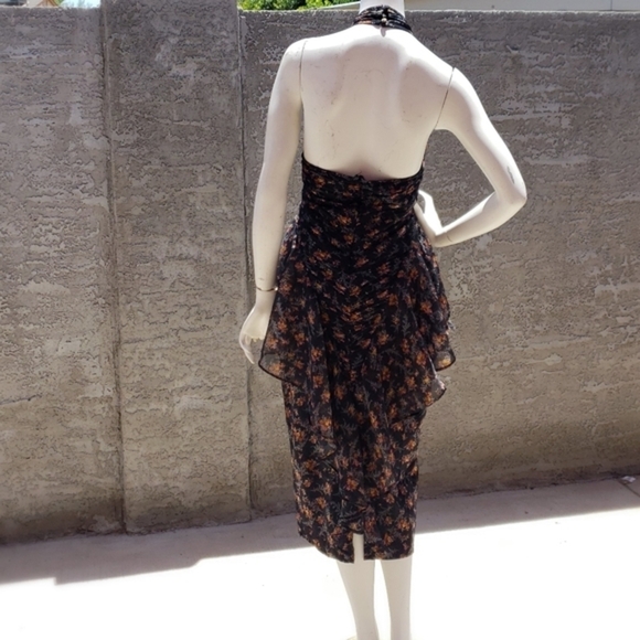 ASOS DESIGN button through ruched dress with soft ruffle - Picture 8 of 11